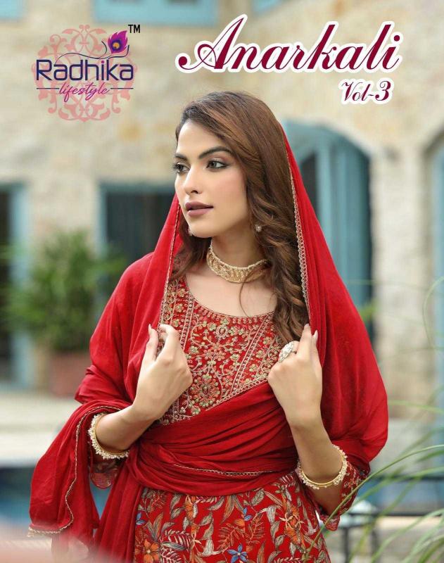 anarkali vol 3 by radhika lifestyle rayon anarkali style readymade suit