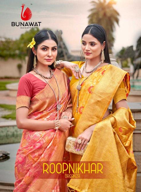 bunawat roopnikhar series 1001-1006 organza saree