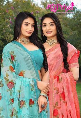 chocolate 28 by madhupriya classic look chiffon saree