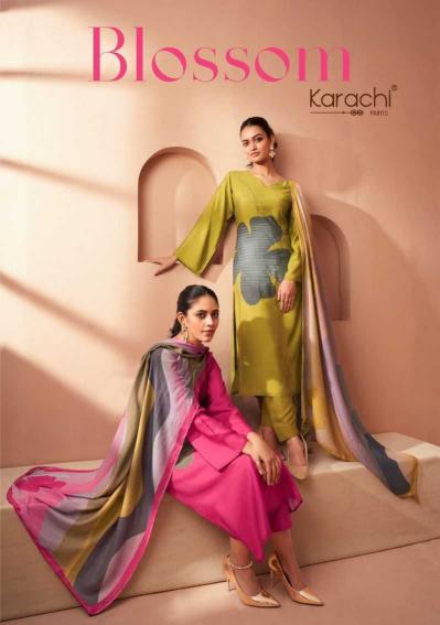 kesar karachi blossom series 2201-2204 pure muslin suit 