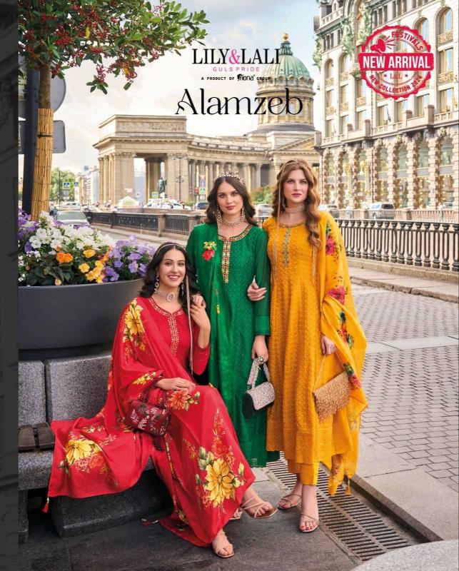 lily & lali alamzeb series 21201-21206  Vichitra Silk wholesale salwar kameez in surat
