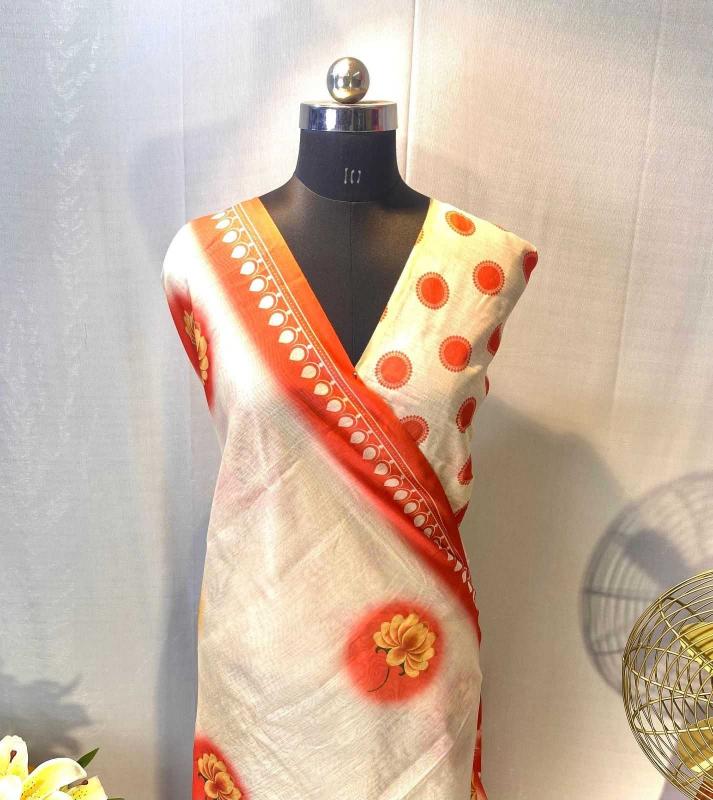 pr kc 3016 unique style Intricate printed pure chanderi saree 