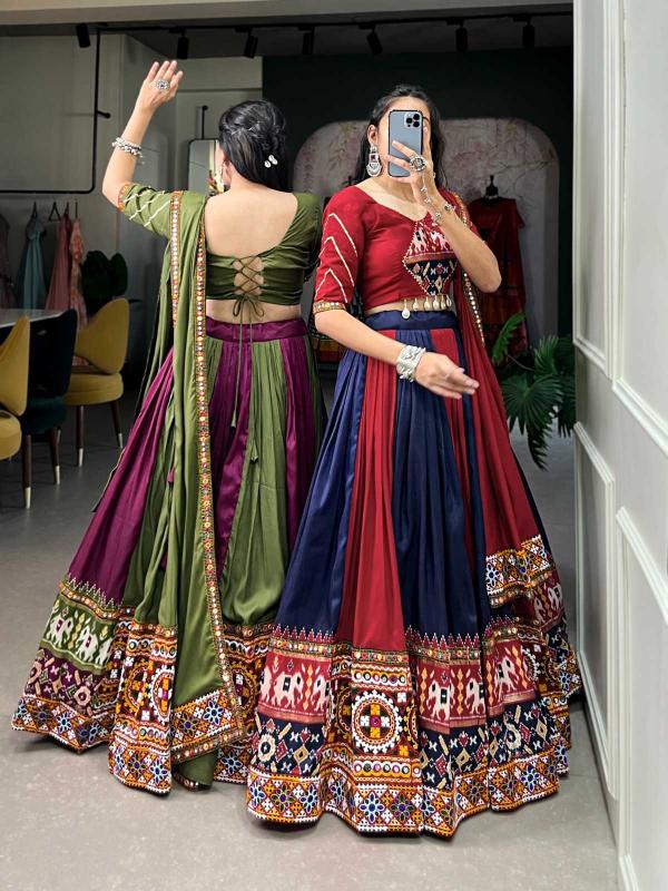 pr lnb1617 party wear stylish gamthi work navratri special full stitch lehenga choli