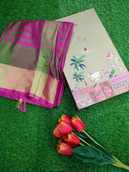 Rutrang D NO 1007 designer Satin Silk  saree with pallu and blouse piece 