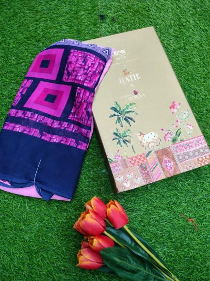 Rutrang D NO 1011 Georgette  saree with pallu and blouse piece 