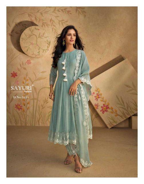 SAYURI DESIGNER GHAZAL SERIES 5552 TO 5554 SILK PARTY WEAR  READYMADE SALWAR KAMEEZ IN SURAT