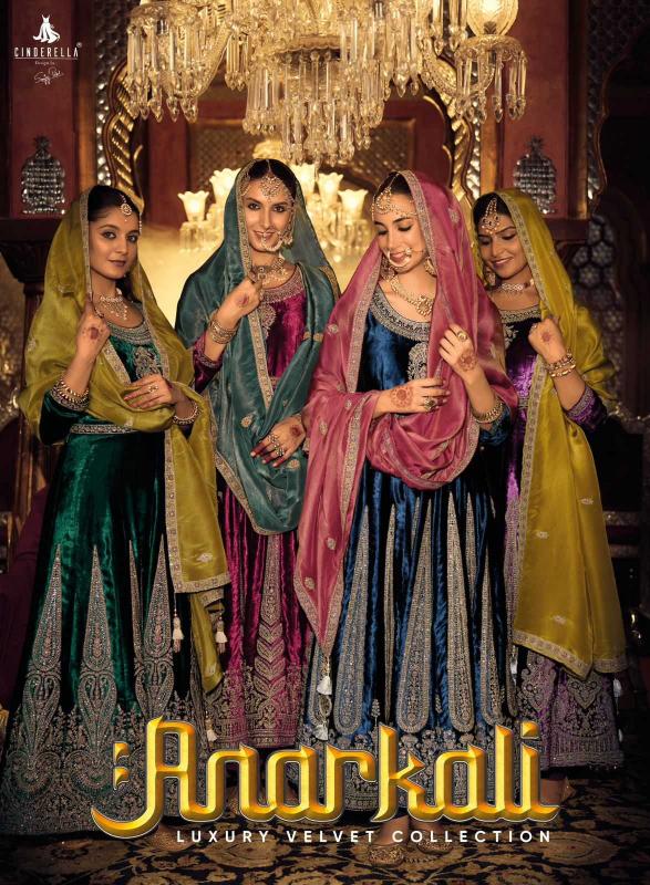 Cindrella Anarkali - Series 10811 to 10816  Viscose Velvet Salwar Kameez Wholesale in Surat