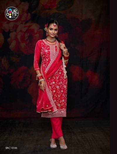 Fourdots Antara Series 15141-15144 Viscose Silk Hit Design Dress Material Quality Exports