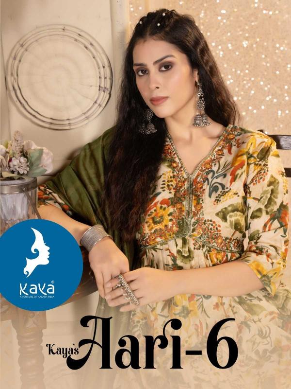 kaya aari vol 6 series 01-08 chanderi  wholesale readymade salwar kameez in surat