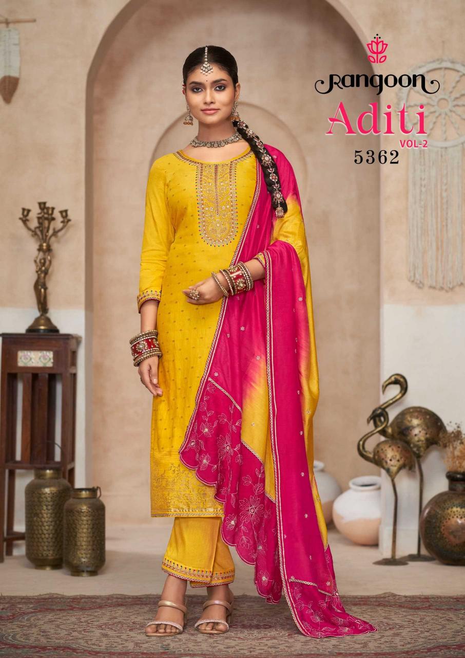 Rangoon Aditi Vol 2 series 5361-5364 Viscose Jacquard Readymade Designer Salwar Kameez 