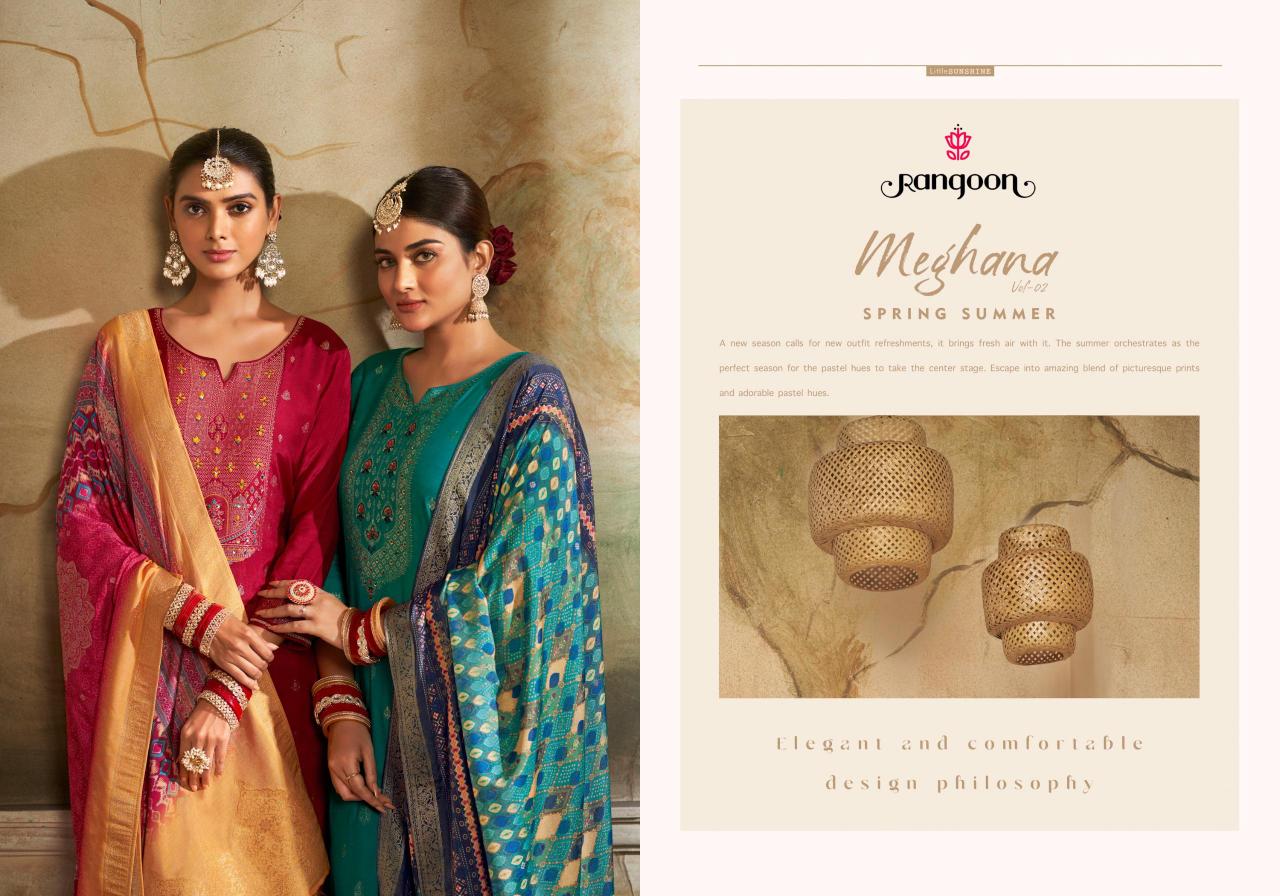Rangoon Meghana Vol-2 series 5591 to 5594 Kurti Collection with Bottom 