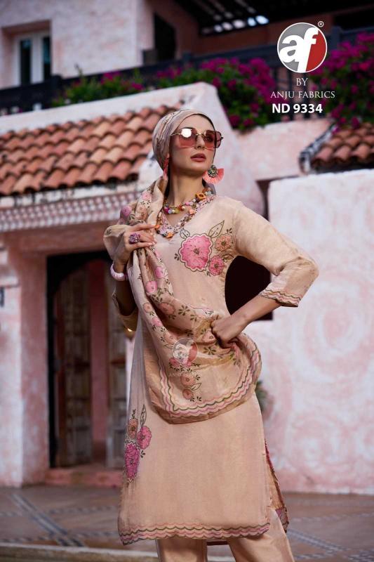Anju Fab ND 9334 Tissue Shimmer Wholesale Ready-Made Salwar Kameez in Surat