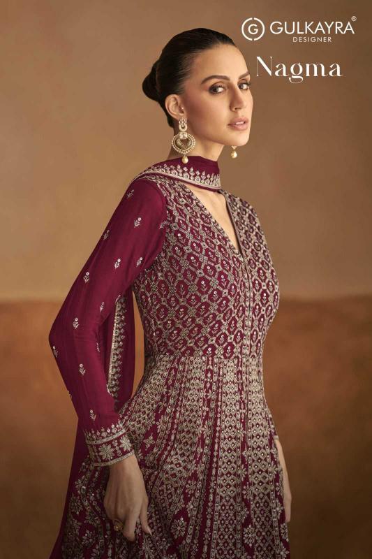 GULKAYRA DESIGNER NAGMA Series 7510A-D Chinon Wholesale Readymade Exclusive Gown Set In Surat Collection