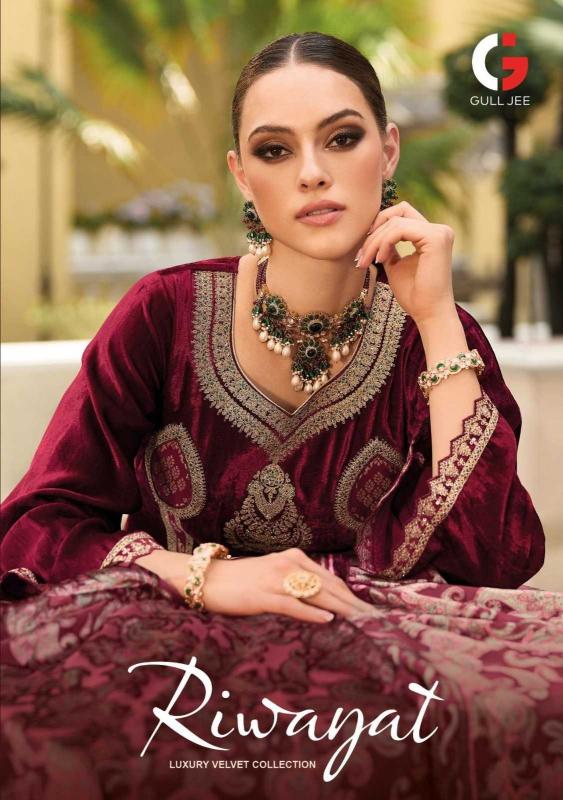 Gull Jee Riwayat Series 1001-1006 Heavy Embroidery Velvet Wholesale Salwar Kameez  in Surat