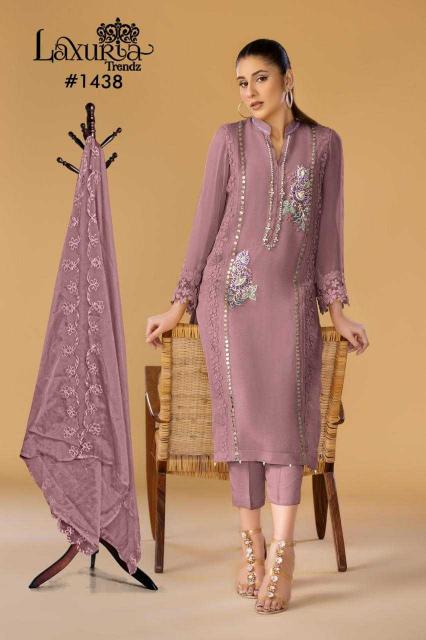 Laxuria Trendz 1438 Georgette Readymade Wholesale Pakistani Kurti Pant Dupatta in Surat