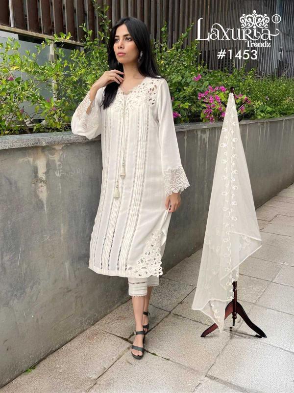 LAXURIA TRENDZ 1453 Velour Readymade Stylish Wholesale Kurti Pant Dupatta Collection in Surat