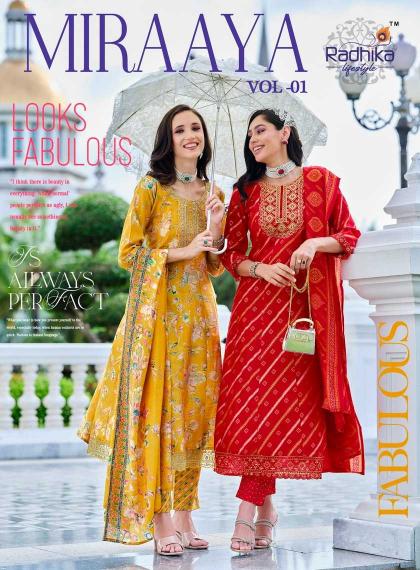 Radhika Lifestyle Miraaya Vol 1 Series 1001-1006 SIMMER Wholesale Readymade Fancy Suits in Surat