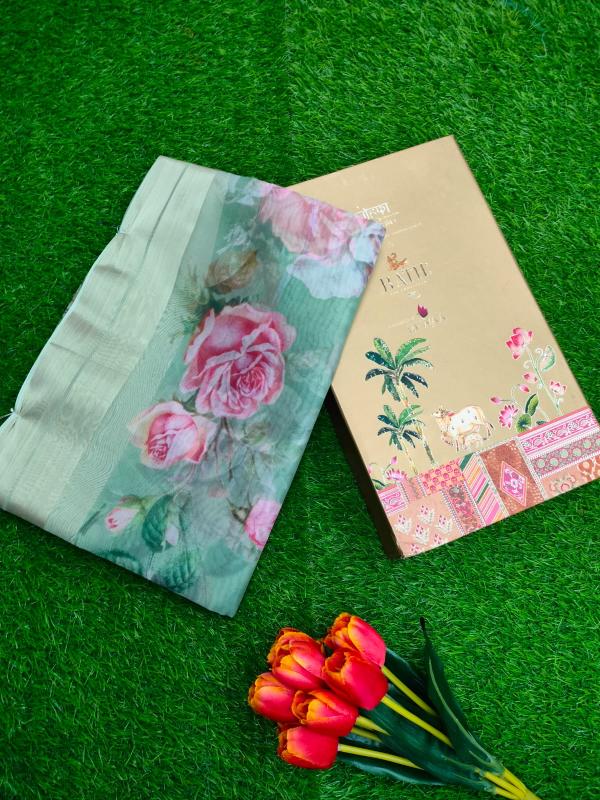 Rutrang D No. 1032 Pure Organza Silk Saree with Blouse Piece Wholesale in Surat