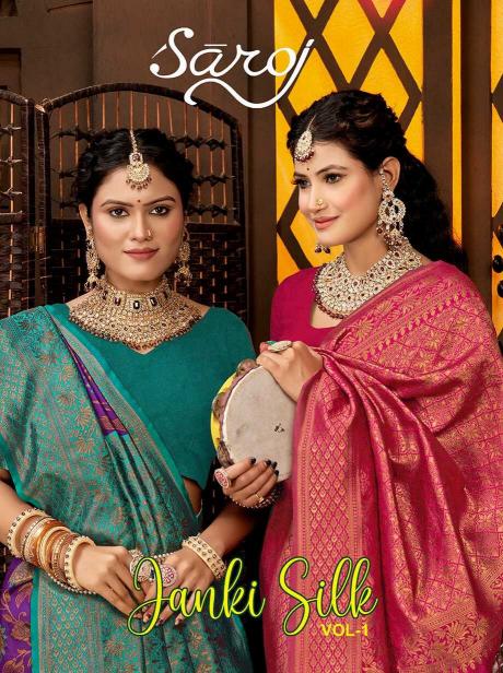 Saroj Janki Silk Vol. 1 Series 1001 to 1006 Silk Wholesale Sarees in Surat