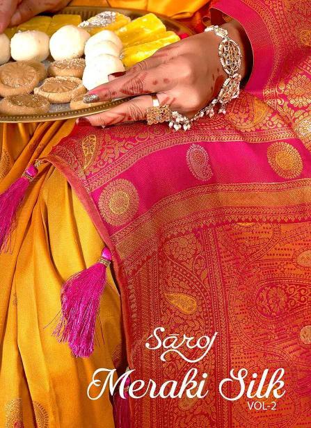 Saroj Meraki Silk Vol. 2 Series 1001 To 1007 Silk  Wholesale Copper Sarees in Surat