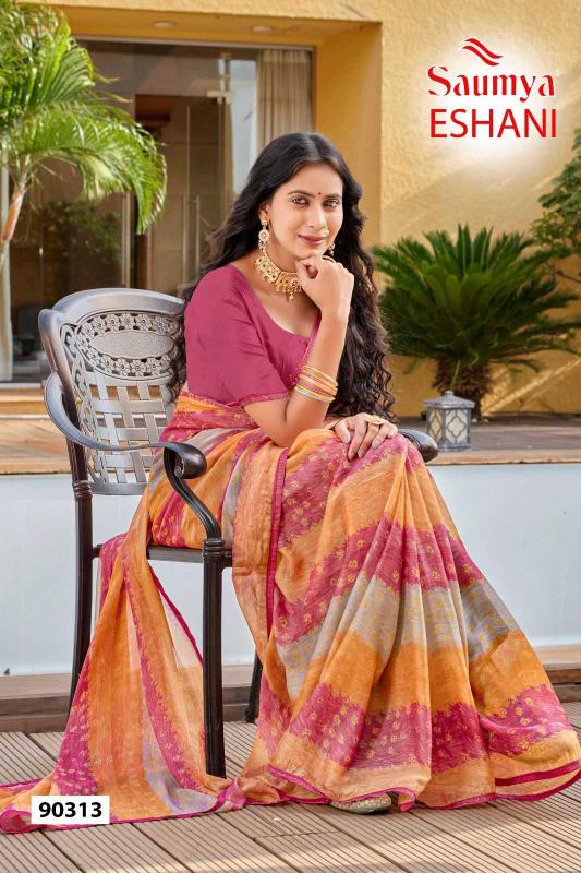 Saumya Eshani Series 903013 to 90318 Pure Cotton Wholesale Comfortable Sarees in Surat
