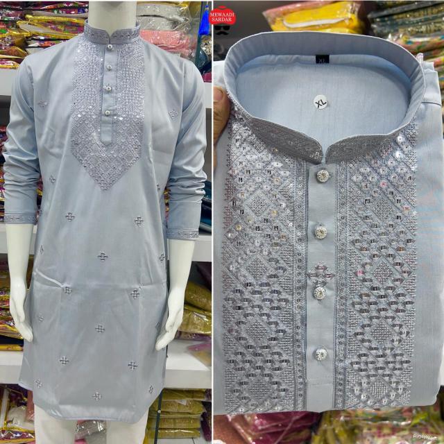 Festival Night Premium Silk With Embroidery Work Wholesale kurta in Surat