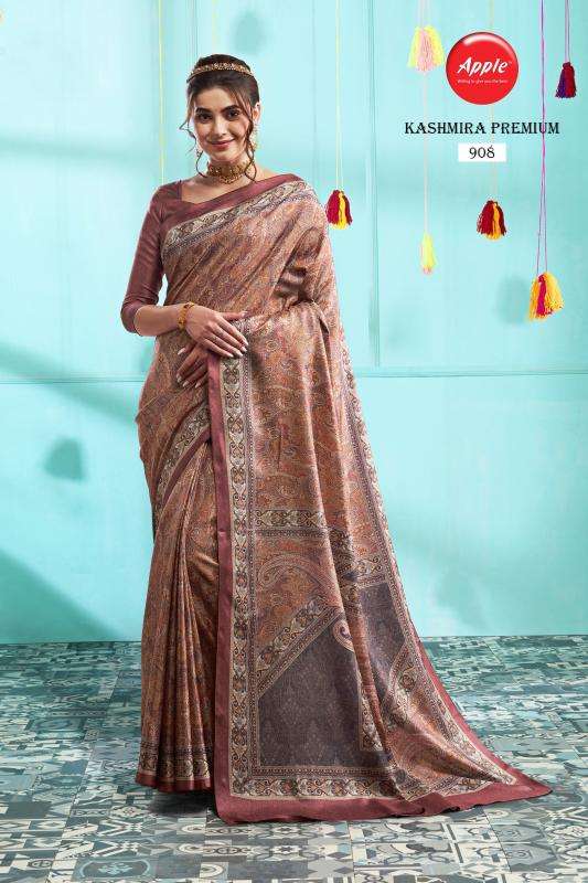 apple kashmira premium vol 9 series 901-908 PASHMINA SILK Wholesale Saree in Surat