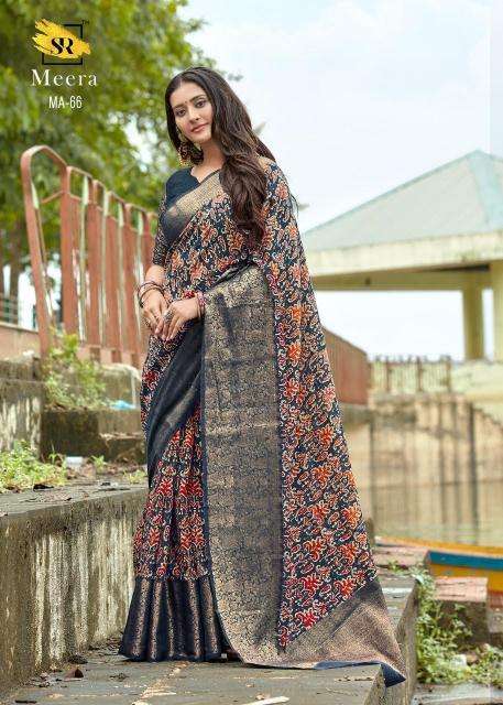 sr meera Chanderi Jequard Border wholesale saree in surat 
