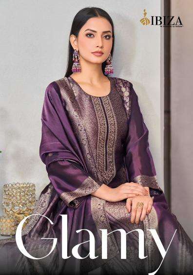 ibiza glamy series 1433-1436 banglory silk jacquard wholesale salwar kameez in surat 