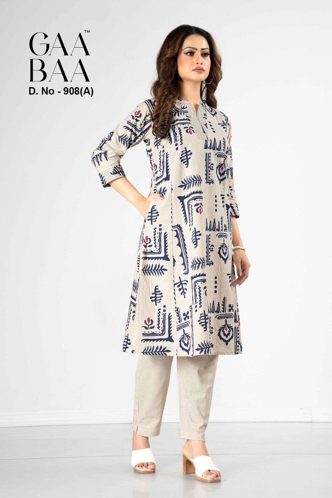 908-907 premium cotton flex wholesale kurti
