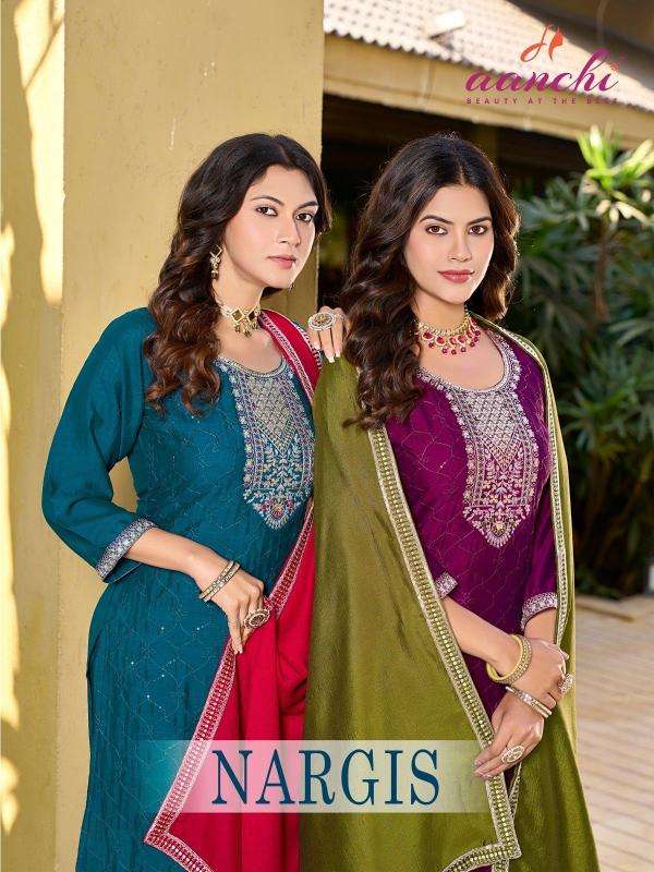 Aanchi nargis vichitra silk wholesale readymade suit