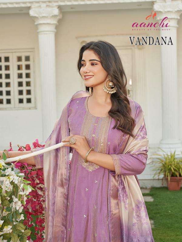 Aanchi vandana roman shimmer wholesale suit