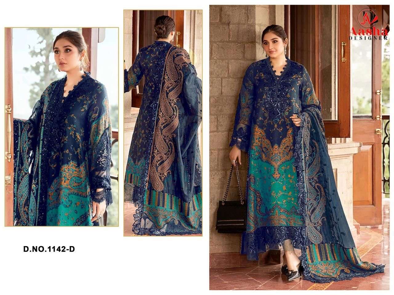 Aasha designer 1142 D pure cotton wholesale suit