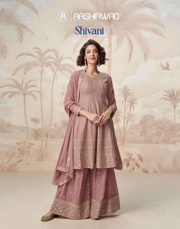 Aashirwad shivani series 10217-10219 georgette wholesale suit
