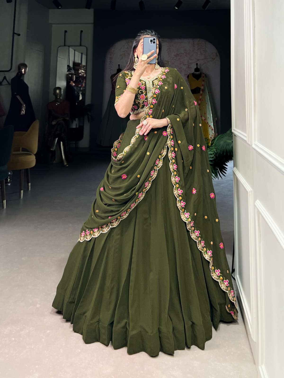 Akruti designer georgette wholesale lehengas 