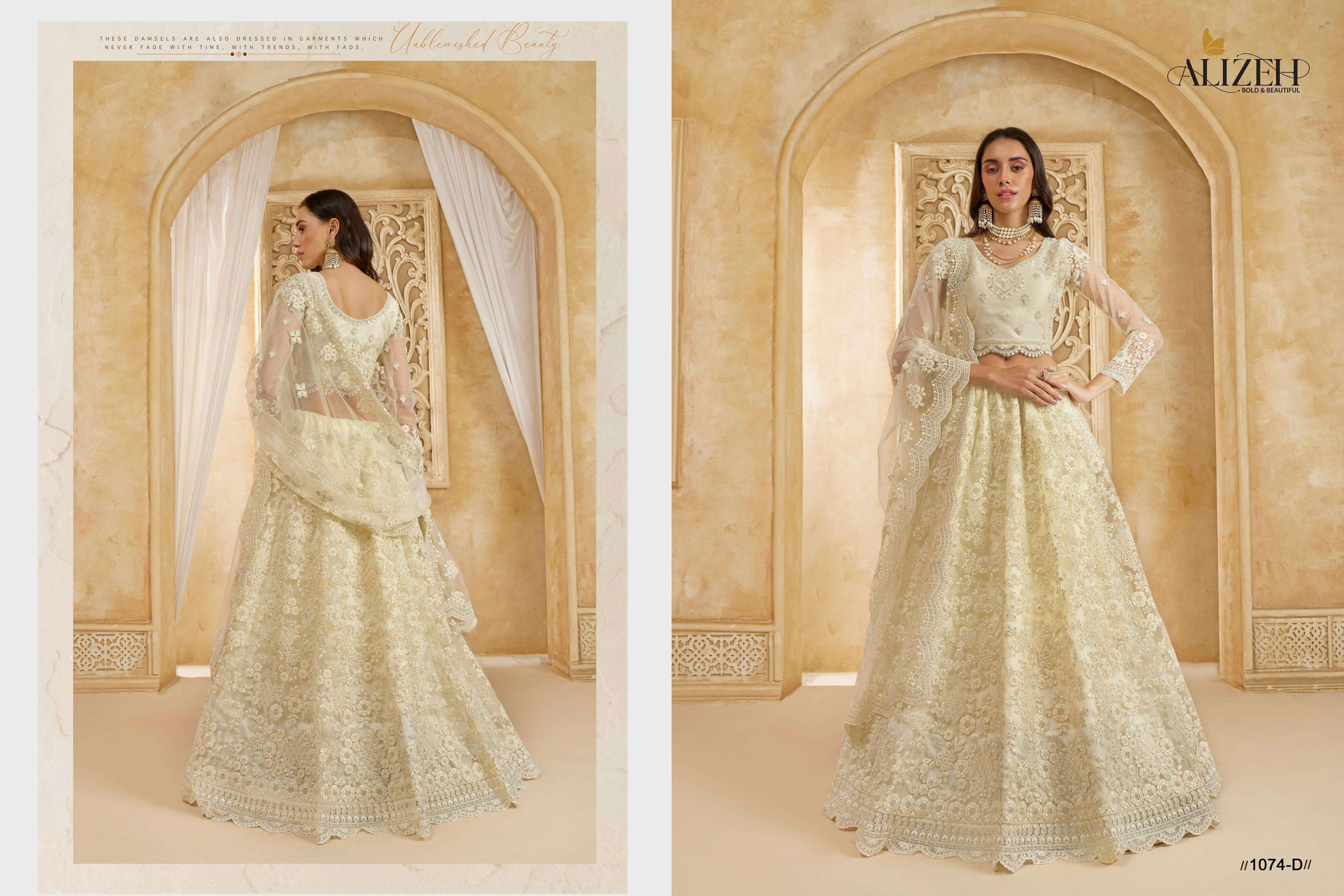 ALIZEH OFFICIAL THE WHITE BRIDE VOL-2 fancy wholesale lehenga