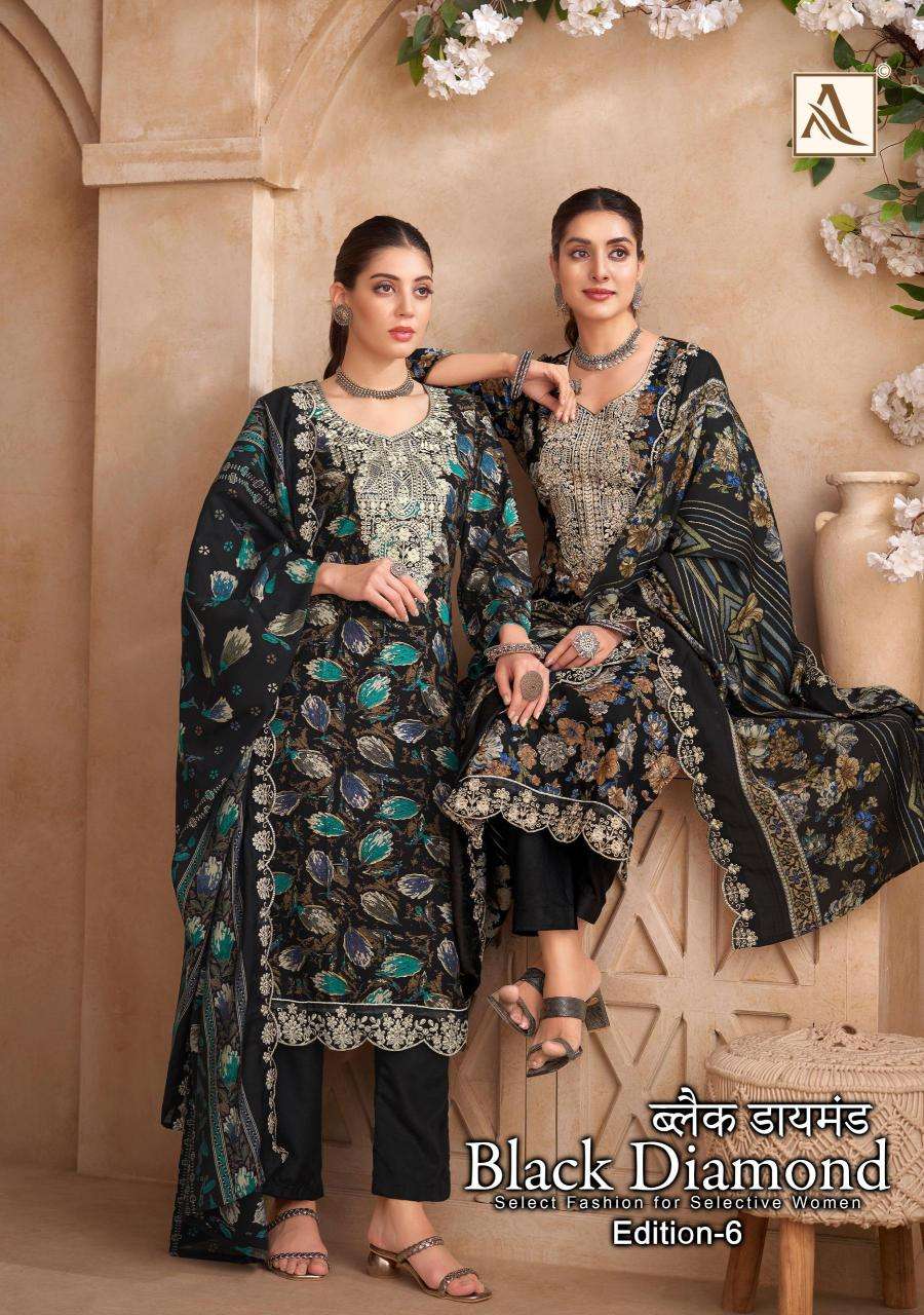 Alok suit black diamond vol 6 series 1908001-198006 rayon wholesale suit