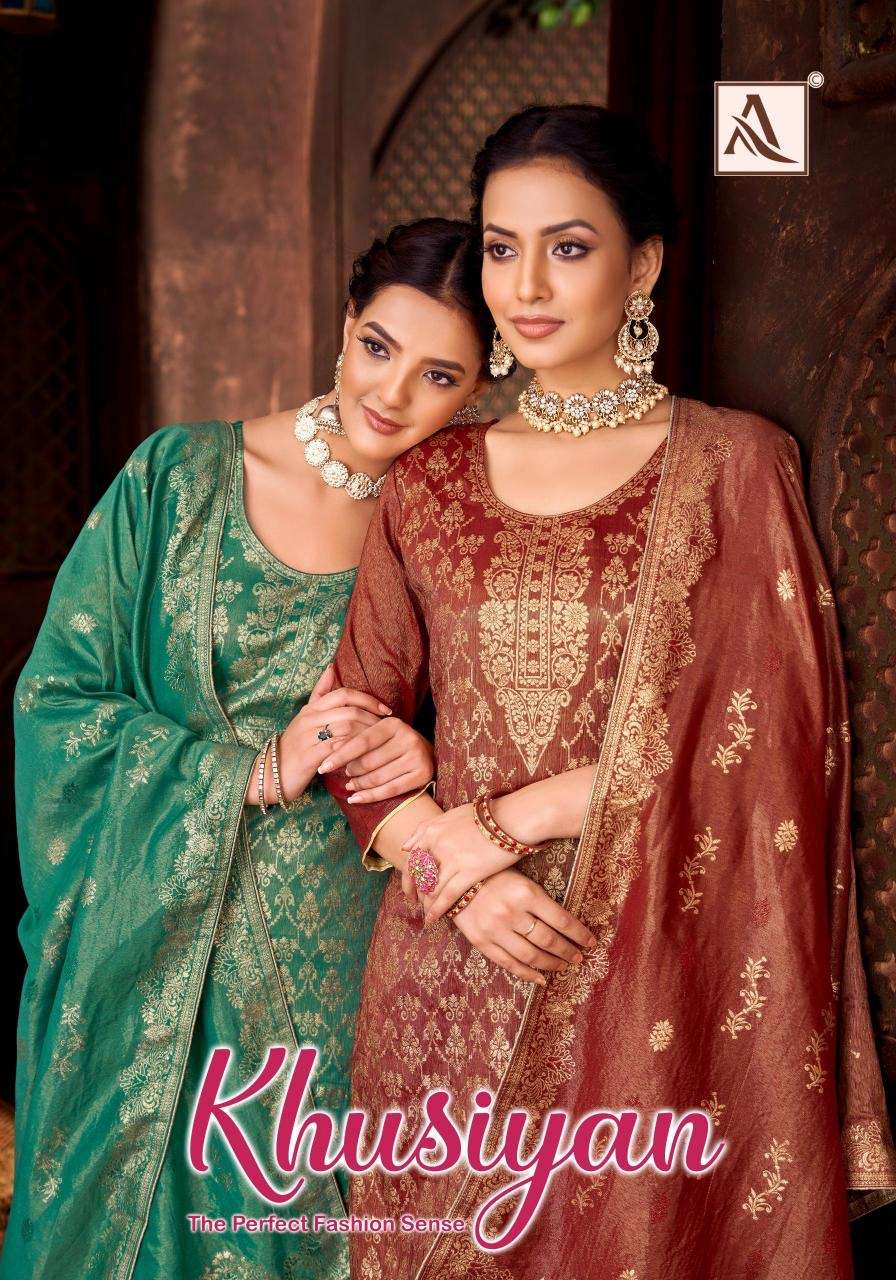 Alok suit khusiyan series 1740001-174006 simmer jacquard wholesale suit