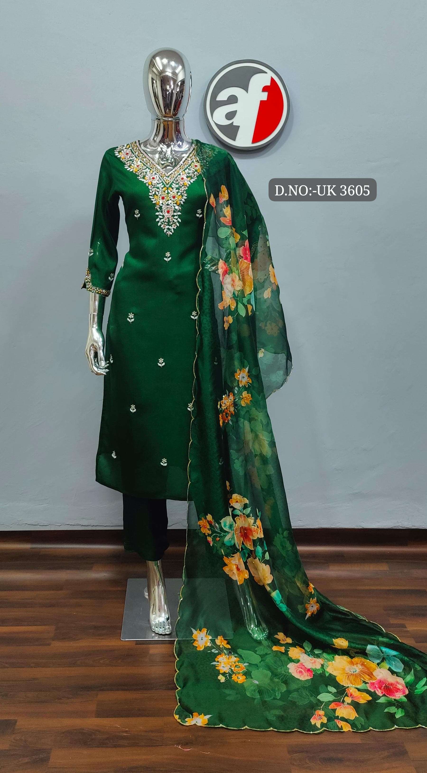 Anju fab 3605 & 3607 pure dola silk wholesale suit