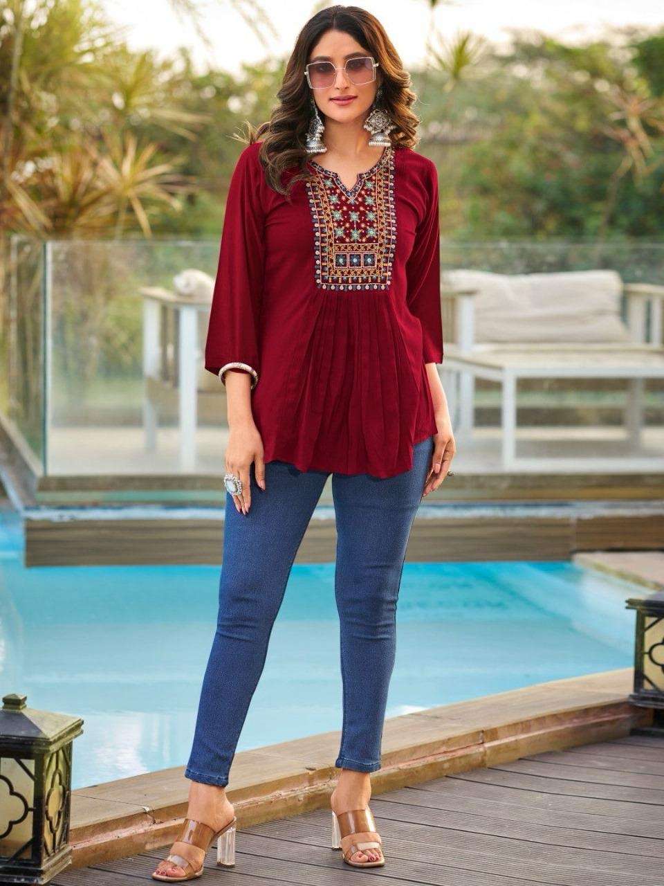 Bubbly 5.0 designer heavy rayon wholesale tops