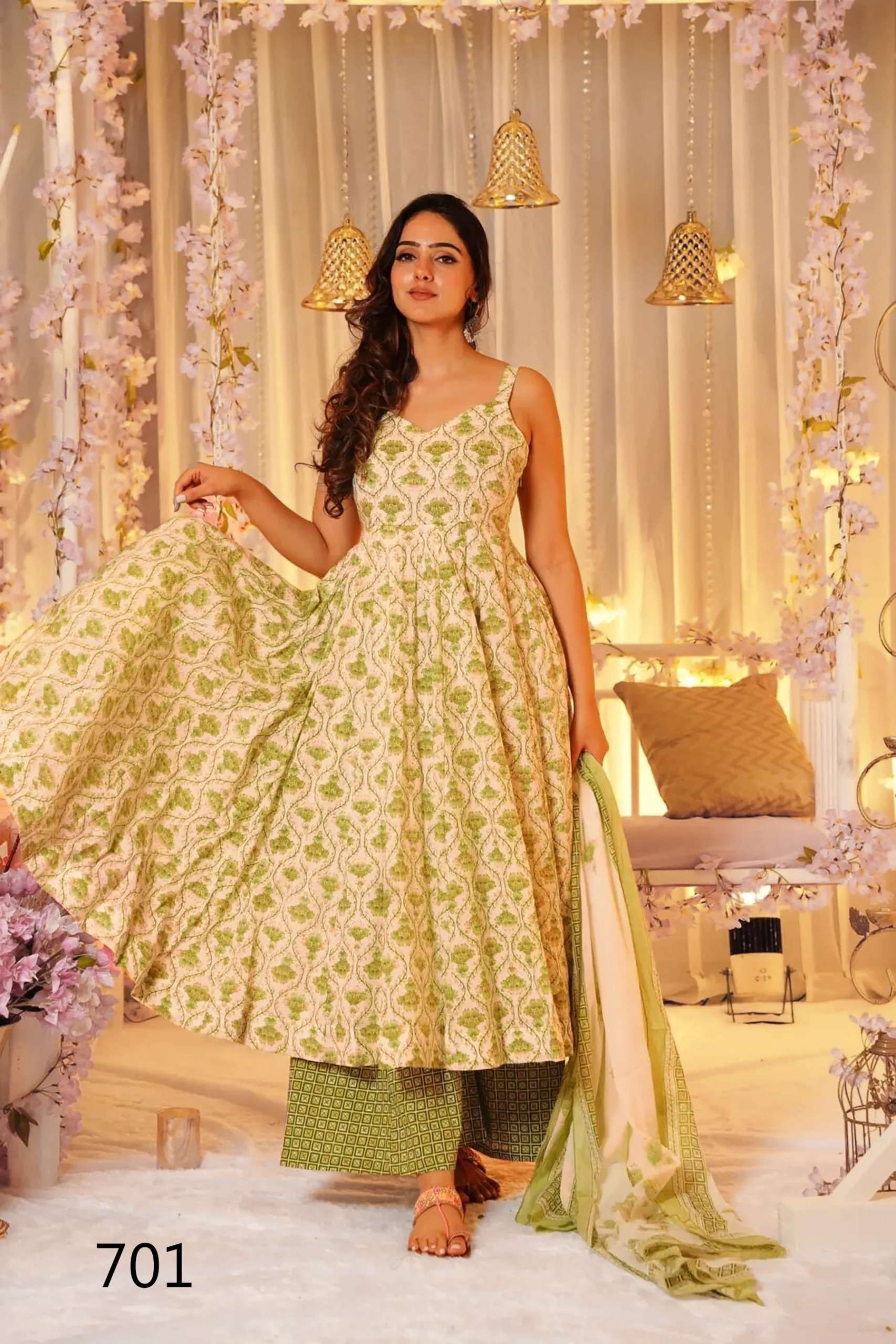 Clora vol 7 Pure Maslin with heavy digital print & half inner wholesale suit
