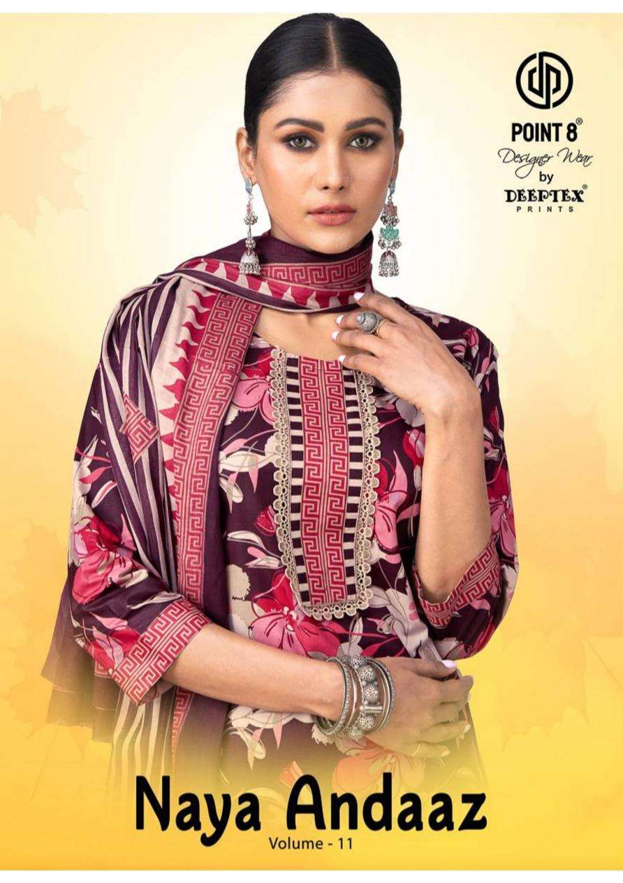 Deeptex naya andaaz vol 11 series 1101-1110 cotton wholesale suit