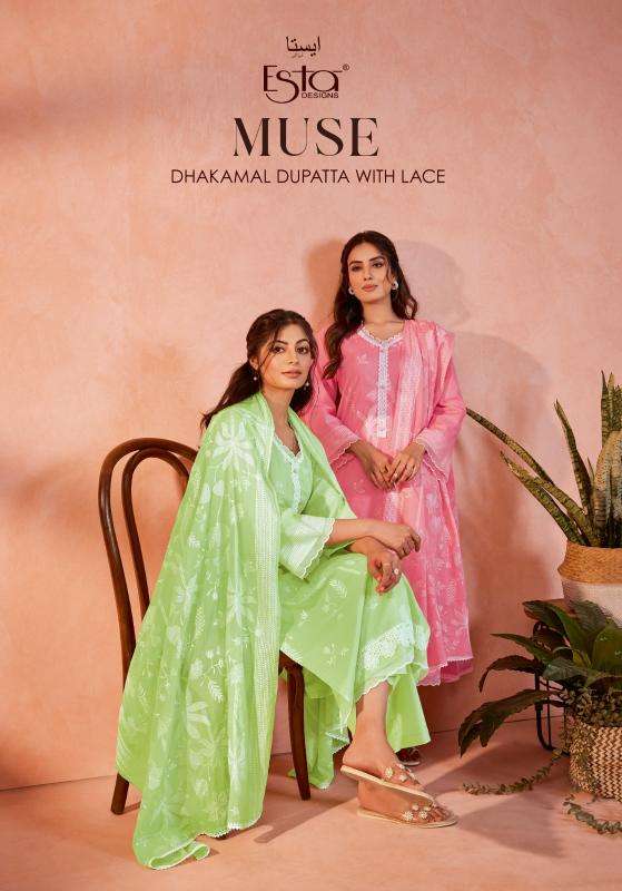 Esta muse series 1001-1008 lawn cotton wholesale suit