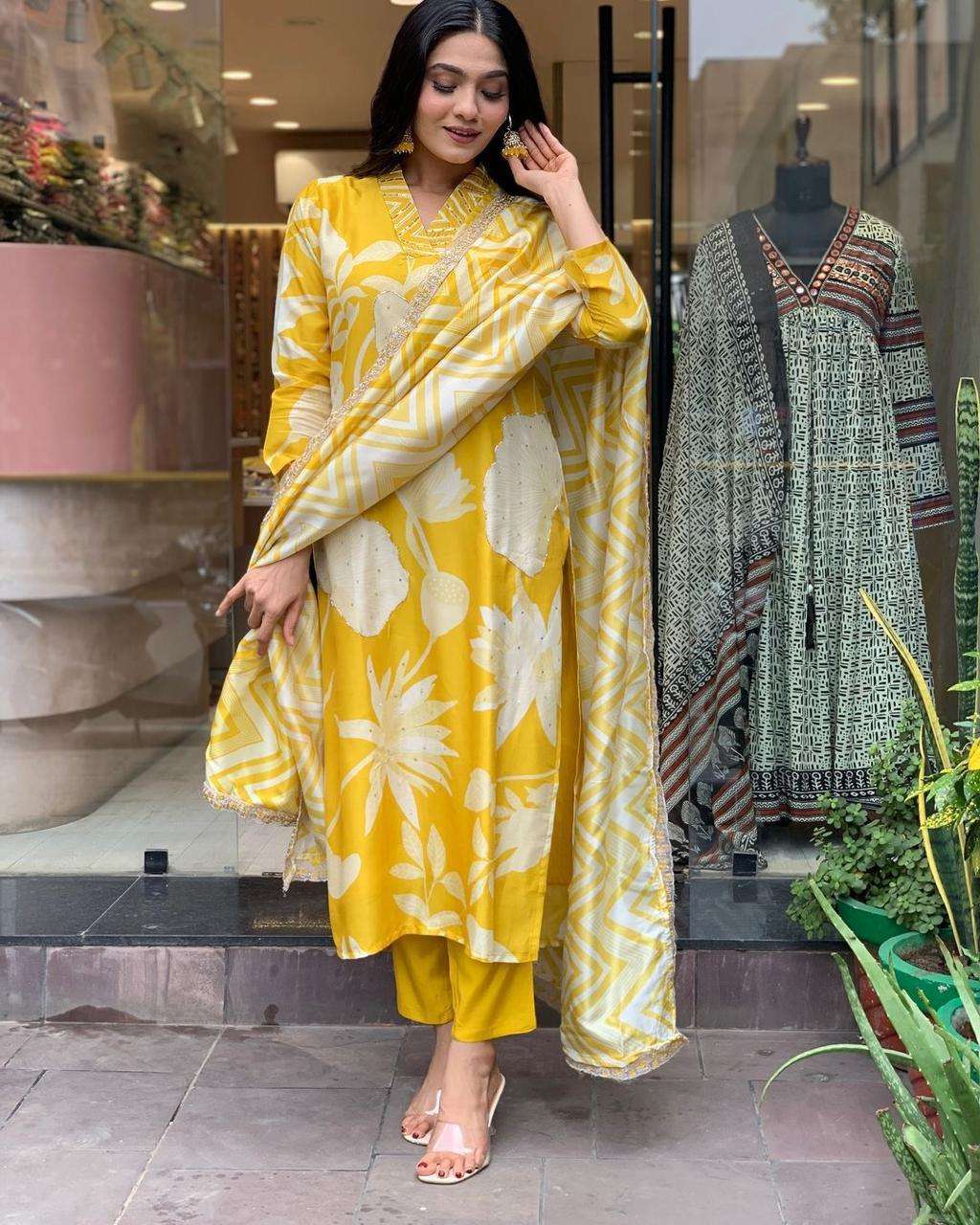 flowing kurta a matching bottom and a sheer dupatta