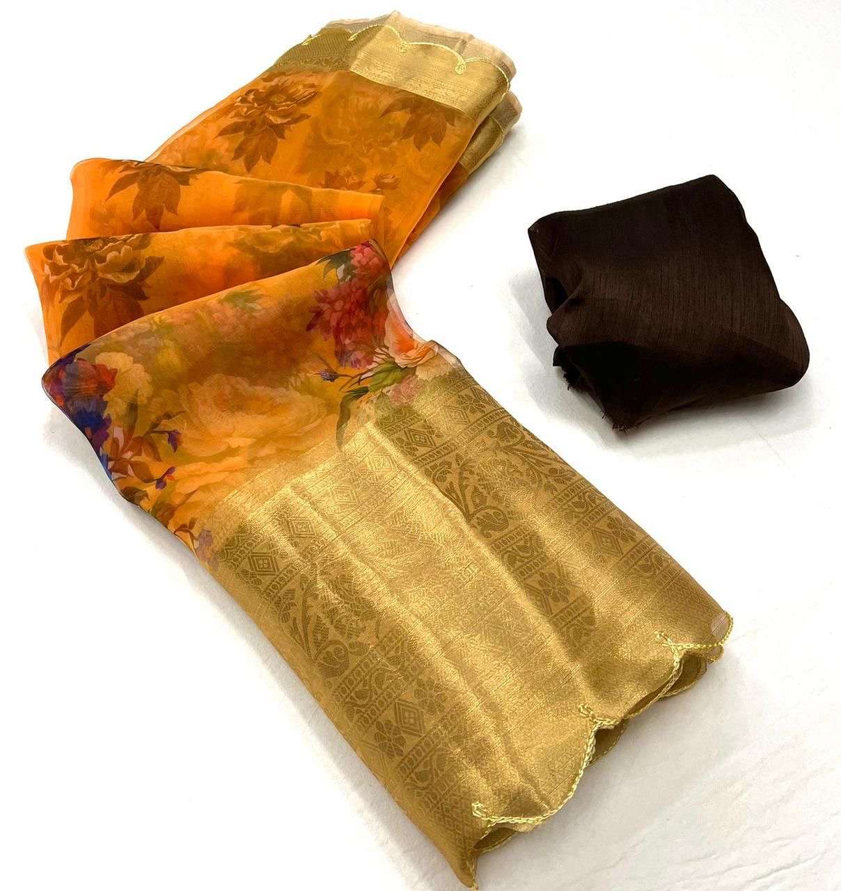 Garlic designer soft organza silk wholesale saree