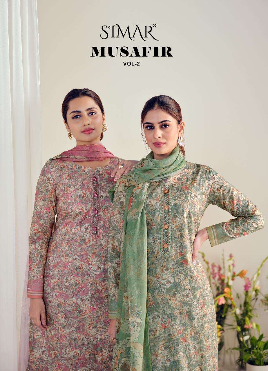 Glossy musafir vol 2 series 9217 cotton print wholesale suit