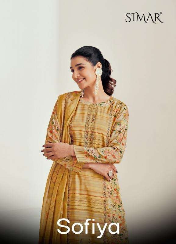 Glossy sofiya series 9166 modal muslin wholesale suit