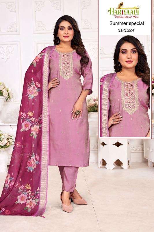 Hariyaali summer special series 3001-3009 simmer wholesale suit