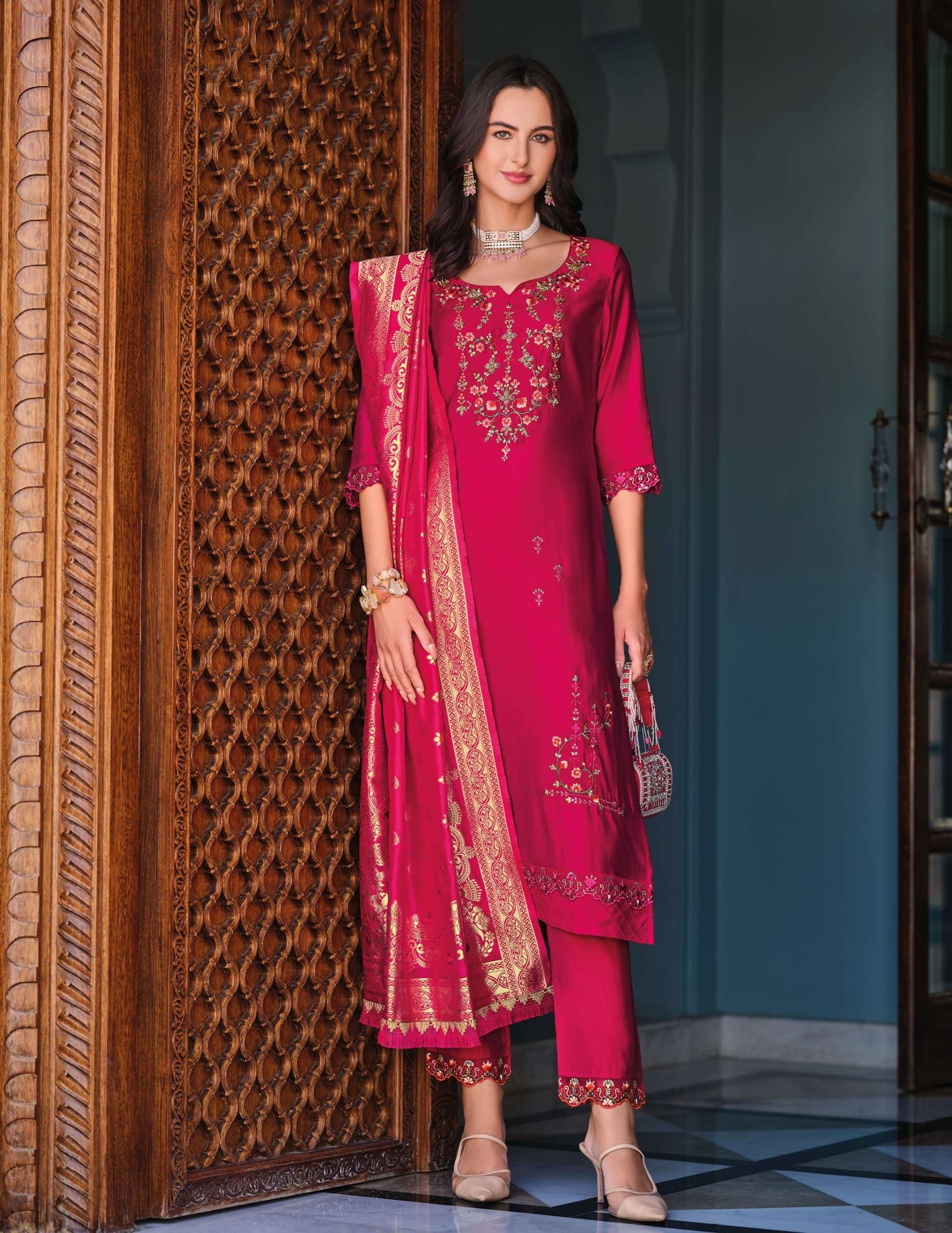 Haslily designer viscose wholesale readymade suit