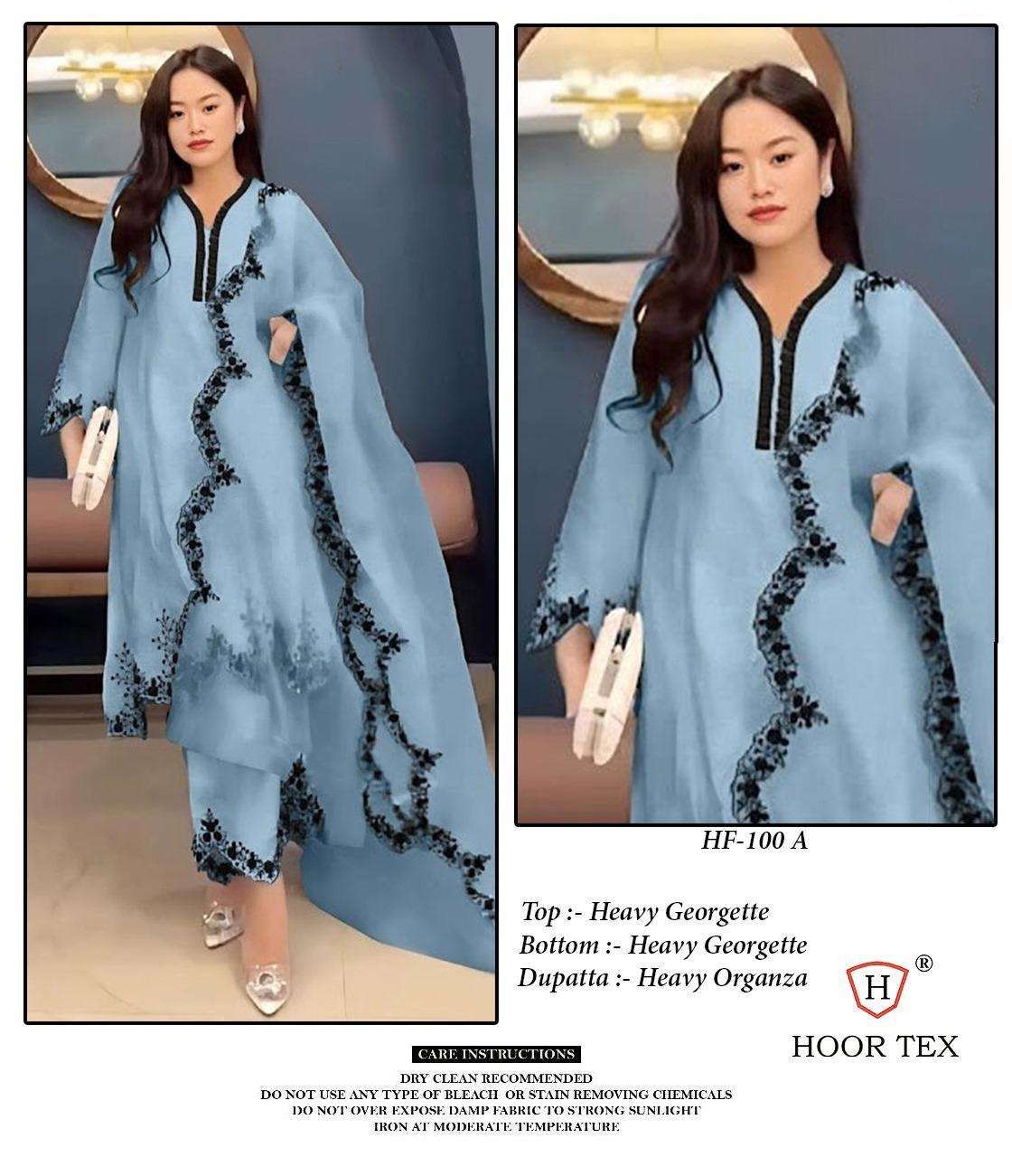 Hoor tex HF-100 A to F designer heavy georgette wholesale suit